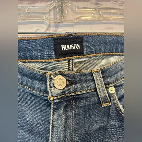 Hudson High Waist Barbara Super Skinny 10 Front Rise Cut Off Jeans Size 30 - Picture 4 of 6